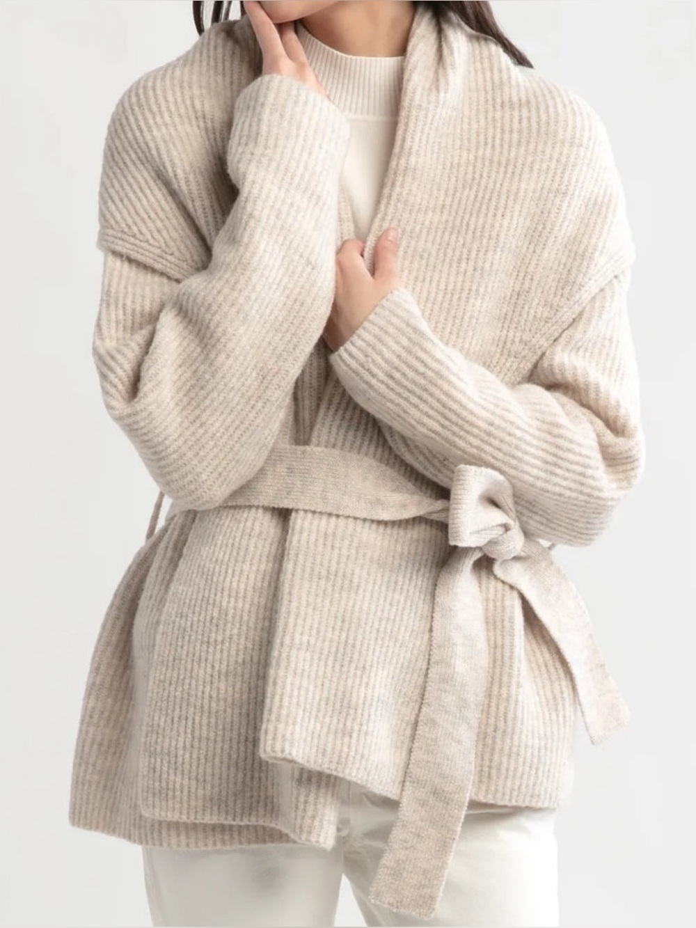 Look by M NY Belted Shawl Cardigan